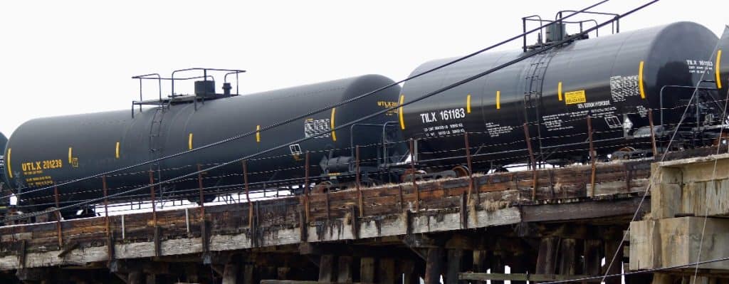 Rail Cars Transporting Ethanol