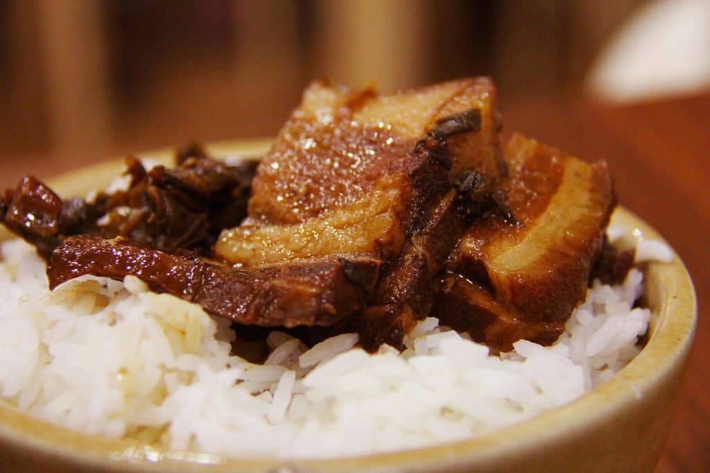 Roasted Pork Belly served with rice
