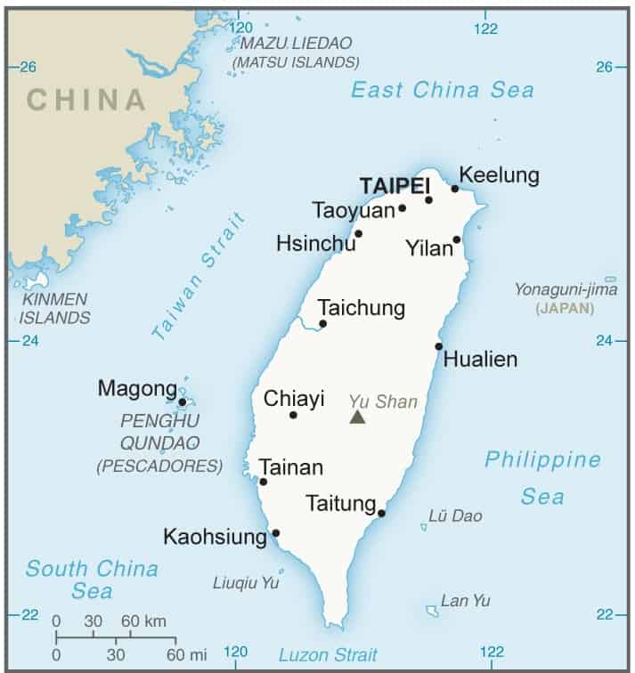 Taiwan (Chinese Taipei) map