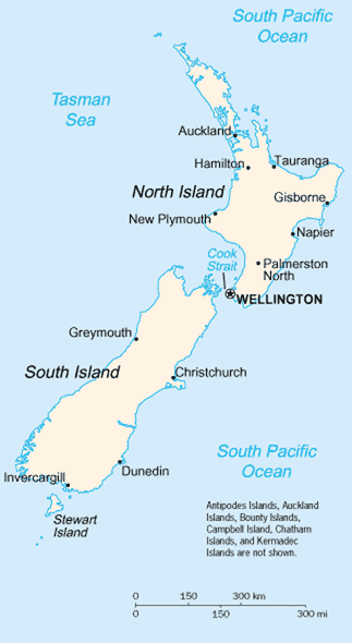 New Zealand map