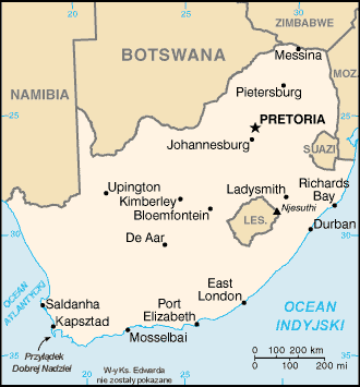 map of South Africa