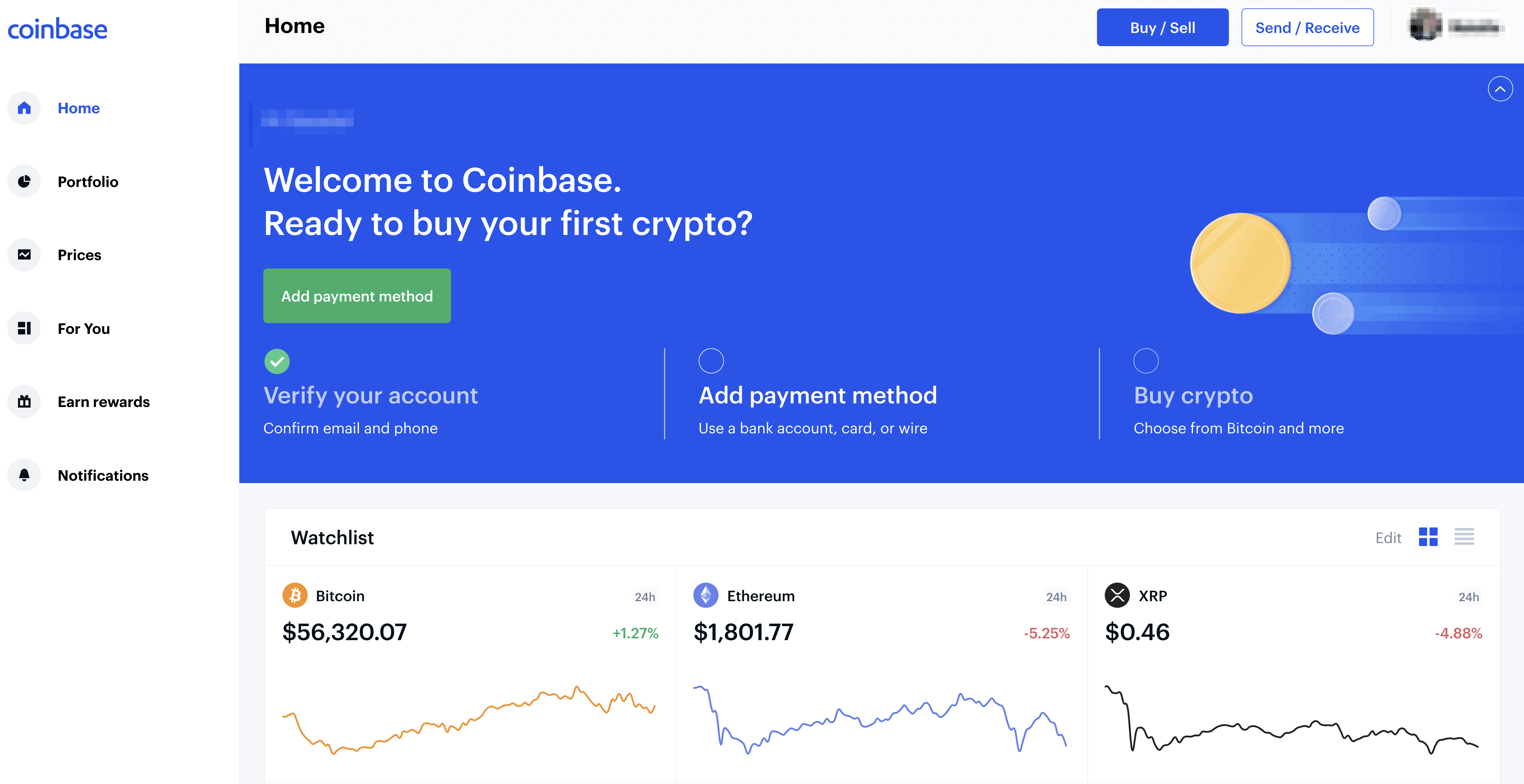 Coinbase crypto exchange desktop dashboard