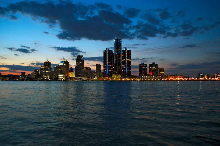 Detroit, Michigan Evening Panoramic 2015