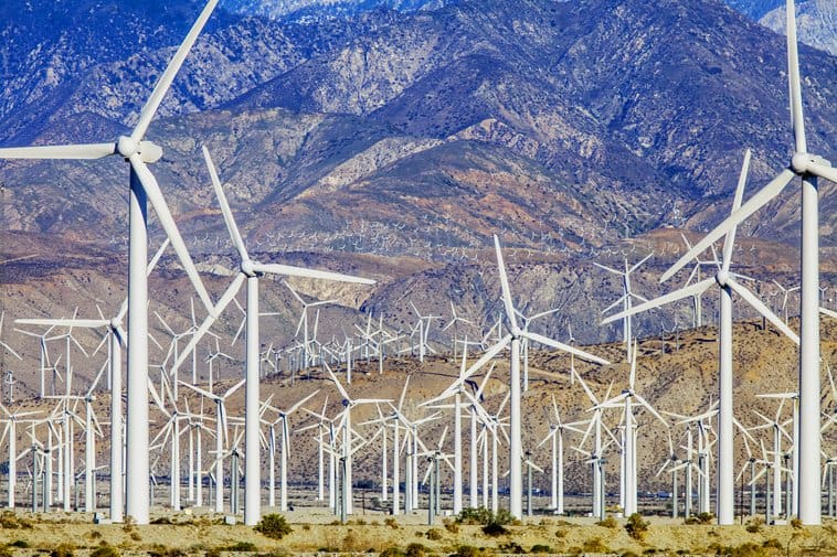 Wind turbine in Indio California. Image shot 11/2013. Exact date unknown.